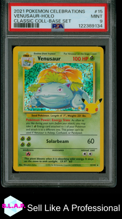 VENUSAUR-HOLO CLASSIC COLL-BASE SET POKEMON CELEBRATIONS 2021 15 PSA 9 - Image 1
