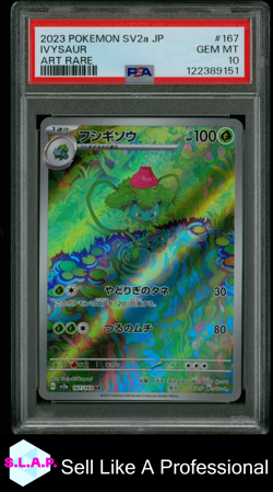 IVYSAUR ART RARE POKEMON JAPANESE SV2A-POKEMON 151 2023 167 PSA 10 - Image 1