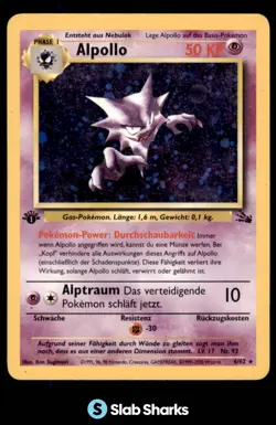 1999 POKEMON FOSSIL GERMAN #6/62 HAUNTER (ALPOLLO) HOLO - Image 1