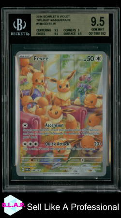EEVEE THE POKEMON COMPANY 188/167 2024 SV TWILIGHT MASQUERADE - EN BECKETT 9,5 - Image 1