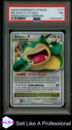 RELAXO LV. X-HOLO RISING RIVALS-GER POKEMON PLATINUM 2009 111 PSA 7 - Image 1