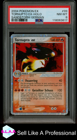 TORNUPTO EX-HOLO SANDSTORM GERMAN POKEMON GERMAN EX SANDSTORM 2004 99 PSA 8 - Image 1