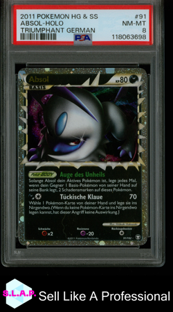 ABSOL-HOLO TRIUMPHANT GER POKEMON GER HEARTGOLD & SOULSILVER 2011 91 PSA 8 - Image 1
