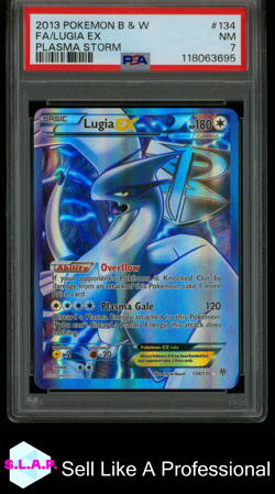 FA/LUGIA EX PLASMA STORM POKEMON BLACK & WHITE PLASMA STORM 2013 134 PSA 7 - Image 1