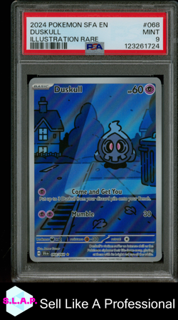 DUSKULL ILLUSTRATION RARE POKEMON SFA EN-SHROUDED FABLE 2024 068 PSA 9 - Image 1