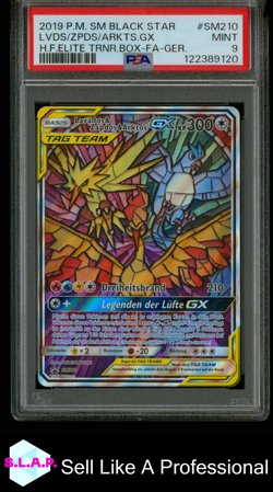 LVDS/ZPDS/ARKTS.GX H.F.ETB-FA-GER. POKEMON SM BLCK STR PRM 2019 SM210 PSA 9 - Image 1