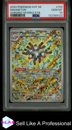MAGNETON SURGING SPARKS ETB POKEMON GER SVP DE-SV BLCK STR PROMO 2024 159 PSA 10 - Image 1