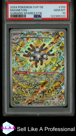 MAGNETON SURGING SPARKS ETB POKEMON GER SVP DE-SV BLCK STR PROMO 2024 159 PSA 10 - Image 1
