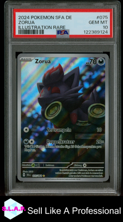 ZORUA ILLUSTRATION RARE POKEMON GERMAN SFA DE-SHROUDED FABLE 2024 075 PSA 10 - Image 1