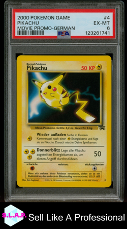 PIKACHU MOVIE PROMO-GERMAN POKEMON GAME MOVIE 2000 4 PSA 6 - Image 1