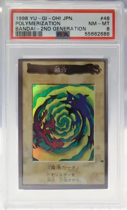 1998 Yu-Gi-Oh Bandai Japanese Polymerization Holo Super Rare PSA 8 Mint, Low Pop - Image 1