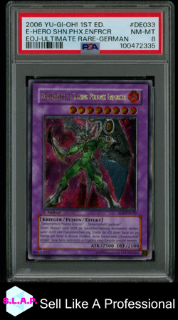 E-HERO SHN.PHX.ENFRCR YU-GI-OH! 1ST ED. EOJ-ULTI RARE-GERMAN DE033 2006 PSA 8 - Image 1