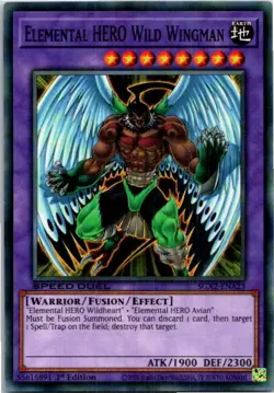 Elemental HERO Wild Wingman #SGX2-ENA23 Yugioh Lightly played 1st Edition - Image 1