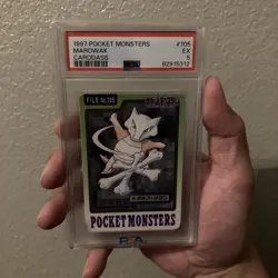 1997 Marowak No.105 Pokemon Card Carddass Monsters Japanese PSA 5 Graded - Image 2