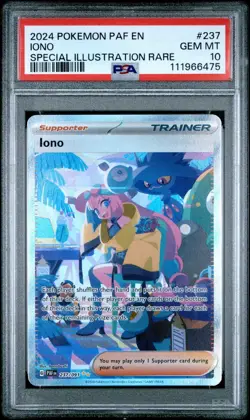 2024 Pokemon Iono Paldean Fates EN Special Illustration Rare SIR 237/091 PSA 10 - Image 1