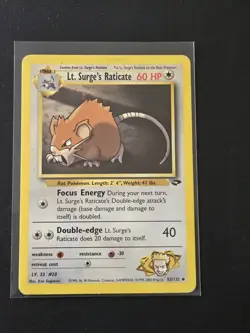 Pokemon TCG Lt. Surge's Raticate Gym Challenge 53/132 Uncommon (LP) - Image 1