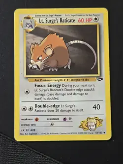 Pokemon TCG Lt. Surge's Raticate Gym Challenge 53/132 Uncommon (LP) - Image 2