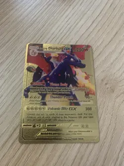Pokemon Shining Charizard GX 2019 Gold Foil Rare Fan Art Pokemon Card - Image 1