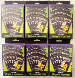 2025 Pokemon Trick or Trade Packs, 6 Box’s With 90 Total Packs & 270 Total Cards - Image 1