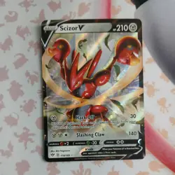 Pokemon Scizor V 118/189 SWSH03 Darkness Ablaze Pokemon TCG Card NM Rare Holo - Image 1