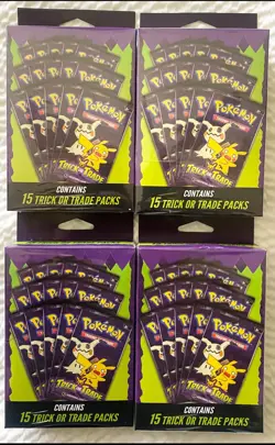 2025 Pokemon Trick or Trade Packs, 4 Box’s With 60 Total Packs & 180 Total Cards - Image 1