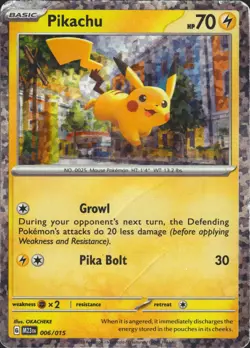 Pikachu 006/015 Promo McDonald's Promos 2023 Pokemon Card HP - Image 1