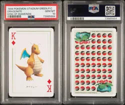 1998 Pokemon Stadium Green Playing Cards Dragonite PSA 10 Gem Mint - Image 3