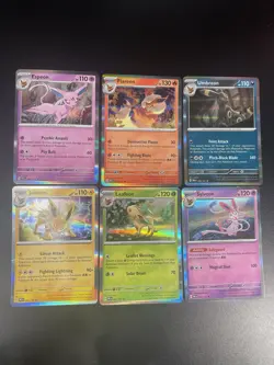 Pokemon TCG 6 Card Lot Eeveeloutions Prismatic Evolutions Holofoils Near Mint - Image 1