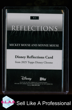 MICKEY MOUSE AND MINNIE MOUSE TOPPS DISNEY CHROME 2025 REFLECTIONS CARD R-3 3/5 - Image 2