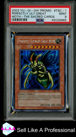 PERFECTLY ULTIMATE GREAT MOTH YU-GI-OH TSC-1 2003 TS CARDS SEC RARE EN PSA 9 - Image 1