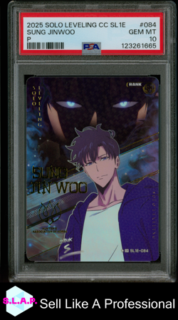 SUNG JINWOO P SOLO LEVELING COLLECT CARD SERIES 1 2025 084 PSA 10 - Image 1