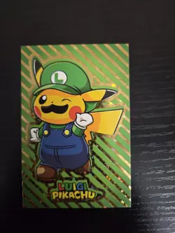 Pokemon 2024 Card Database Christmas Set Luigi Pikachu Green Cracked Ice - Image 1