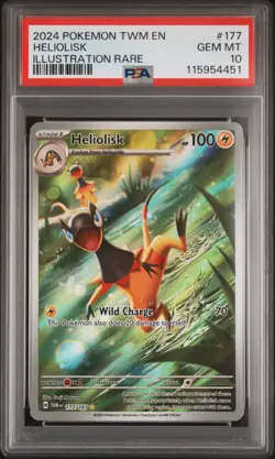 2024 POKEMON TWM EN-TWILIGHT MASQUERADE ILLUSTRATION RARE #177 HELIOLISK PSA 10 - Image 1