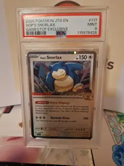 2025 POKEMON JTG EN-JOURNEY TOGETHER GAMESTOP EXCLUSIVE #117 HOP'S SNORLAX PSA 9 - Image 1