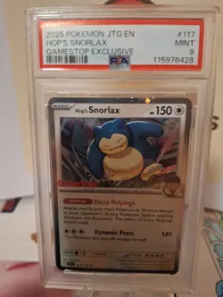 2025 POKEMON JTG EN-JOURNEY TOGETHER GAMESTOP EXCLUSIVE #117 HOP'S SNORLAX PSA 9 - Image 2