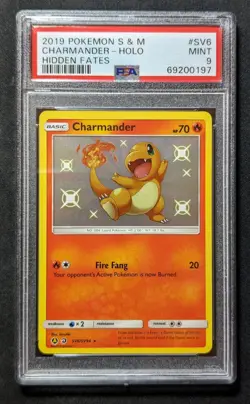 2019 Pokemon Sun & Moon Hidden Fates CHARMANDER Holo SV6/SV94 PSA 9 MINT! - Image 1