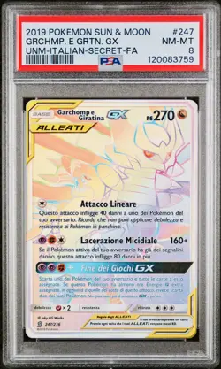 POKEMON PSA 8 GARCHOMP e GIRATINA GX SECRET 247/236 UNIFIED MINDS ITA POP 1!🌎 - Image 1