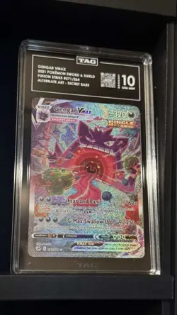 2021 Pokemon SWSH Fusion Strike Gengar Vmax Fa Secret TAG 10 271/264 - Image 1