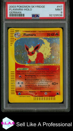 FLAMARA-HOLO GERMAN POKEMON SKYRIDGE 2003 H7 PSA 9 - Image 1