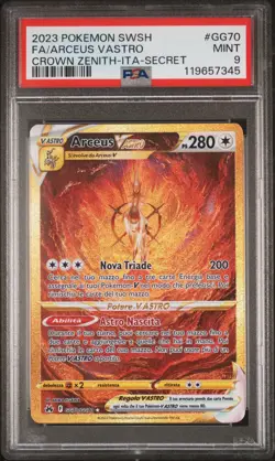 Pokemon PSA 9 Arceus Vastro #GG70 Full Art Zenit Regale 2023 Italiano - Image 2