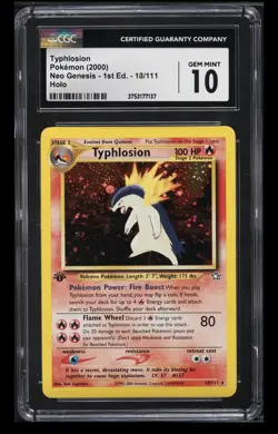 TYPHLOSION Neo Genesis 1st Edition Holo Rare #18 Vintage Pokemon WOTC CGC 10 - Image 1