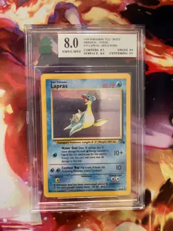 MNT 8! 1999 LAPRAS 💦 fossil pokemon holo WOTC 10/62 - Image 1