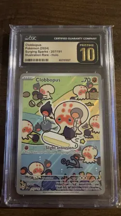 CGC PRISTINE 10 Clobbopus 207/191 Surging Sparks Illustration Rare Pokemon - Image 1