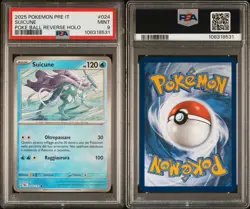 POKEMON PSA 9 SUICUNE REVERSE HOLO 024/131 PRISMATIC EVOLUTIONS ITALIANO 2025! - Image 3