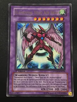 Elemental Hero Air Neos STON-EN034 Ultra Rare 1st Edition Light Play+ Yugioh - Image 1