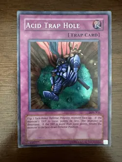 Yugioh! TCG Acid Trap Hole Secret Rare DDS-005 LP HOLO CLEAN - Image 1