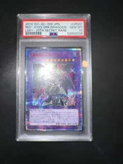 YU GI OH PSA 10 RED-EYES DARK DRAGOON LGB1-JP001 20TH SECRET RARE JAPANESE 2019 - Image 2