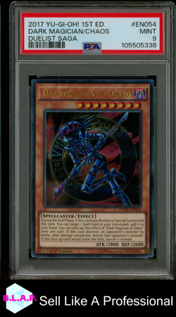 DARK MAGICIAN/CHAOS DUELIST SAGA YU-GI-OH! DUELIST SAGA 2017 EN054 PSA 9 - Image 1