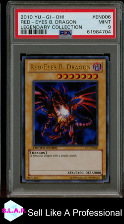 RED-EYES B. DRAGON LEGENDARY COLL YU-GI-OH! LEGENDARY COLL 2010 EN006 PSA 9 - Image 1