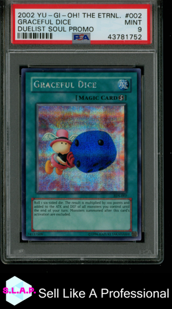 GRACEFUL DICE YU-GI-OH EDS-002 2002 DUELIST SOUL PROMO SECRET RARE ENGLISH PSA 9 - Image 1